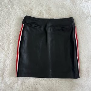 Black Leather High Waisted Mini Skirt